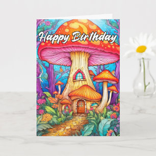 Illustratie van een huisje van een leuk klein padd kaart