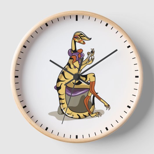 Illustratie van een Iguanodon die haar nagels poli (Voorkant)