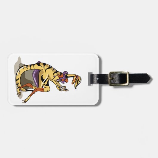 Illustratie van een Iguanodon die haar nagels poli Bagagelabel (Voorkant horizontaal)