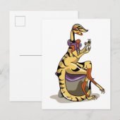 Illustratie van een Iguanodon die haar nagels poli Briefkaart (Voorkant / Achterkant)