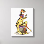 Illustratie van een Iguanodon die haar nagels poli Canvas Afdruk (Voorkant)