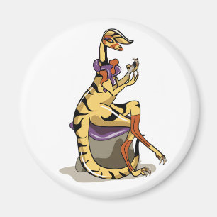 Illustratie van een Iguanodon die haar nagels poli Magneet