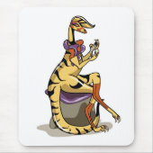 Illustratie van een Iguanodon die haar nagels poli Muismat (Voorkant)