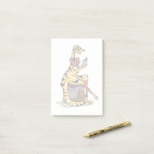 Illustratie van een Iguanodon die haar nagels poli Post-it® Notes (Op bureau)