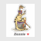 Illustratie van een Iguanodon die haar nagels poli Sticker (Vel)