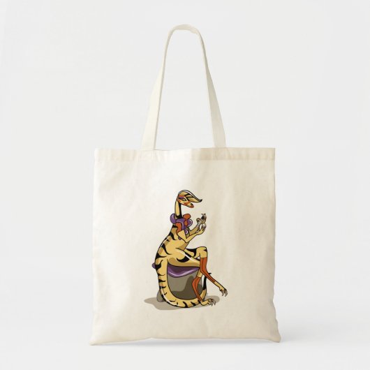 Illustratie van een Iguanodon die haar nagels poli Tote Bag (Voorkant)