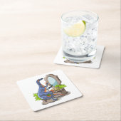 Illustratie van een Iguanodon die make-up aantrekt Kartonnen Onderzetters (Insitu)