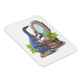 Illustratie van een Iguanodon die make-up aantrekt Magneet (Rechterzijde)