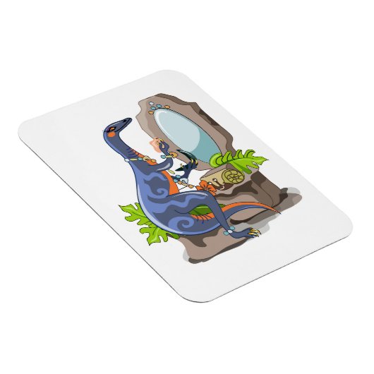 Illustratie van een Iguanodon die make-up aantrekt Magneet (Rechterzijde)