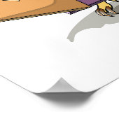 Illustratie van een Iguanodon met boodschappentass Poster (Hoek)