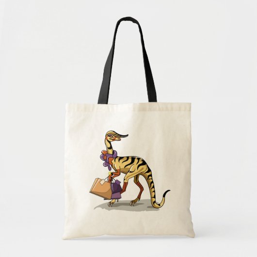 Illustratie van een Iguanodon met boodschappentass Tote Bag (Voorkant)