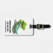 Illustratie van een Iguanodon zonnebaden. Bagagelabel (Voorkant horizontaal)