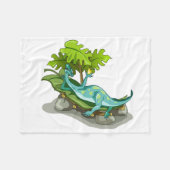 Illustratie van een Iguanodon zonnebaden. Fleece Deken (Voorkant (Horizontaal))