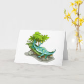 Illustratie van een Iguanodon zonnebaden. Kaart (Gele Bloem)