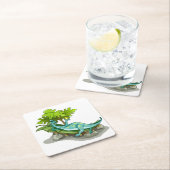 Illustratie van een Iguanodon zonnebaden. Kartonnen Onderzetters (Insitu)