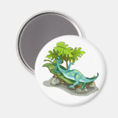 Illustratie van een Iguanodon zonnebaden. Magneet (Voorkant / Achterkant)