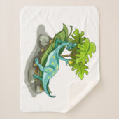 Illustratie van een Iguanodon zonnebaden. Sherpa Deken (Voorkant)