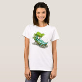 Illustratie van een Iguanodon zonnebaden. T-shirt (Voorkant volledig)