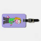 Illustratie van een journalist van Allosaurus News Bagagelabel (Voorkant horizontaal)