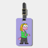 Illustratie van een journalist van Allosaurus News Bagagelabel (Voorkant verticaal)