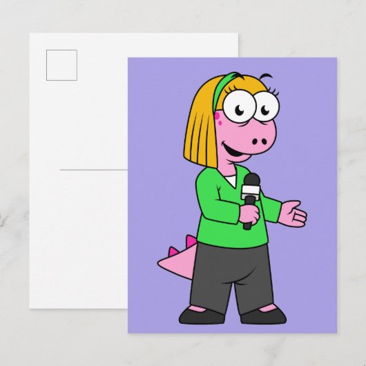 Illustratie van een journalist van Allosaurus News Briefkaart (Voorkant / Achterkant)