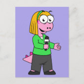 Illustratie van een journalist van Allosaurus News Briefkaart (Voorkant)