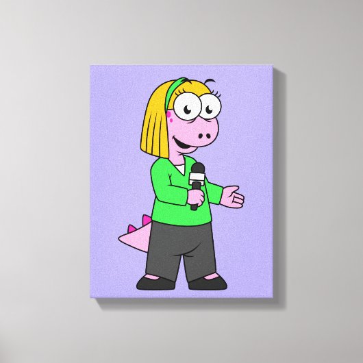 Illustratie van een journalist van Allosaurus News Canvas Afdruk (Voorkant)