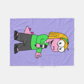 Illustratie van een journalist van Allosaurus News Fleece Deken (Voorkant (Horizontaal))