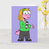 Illustratie van een journalist van Allosaurus News Kaart (Gele Bloem)