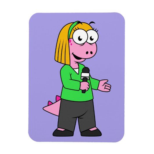 Illustratie van een journalist van Allosaurus News Magneet (Verticaal)