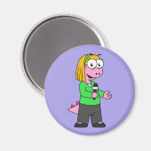 Illustratie van een journalist van Allosaurus News Magneet (Voorkant / Achterkant)