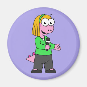 Illustratie van een journalist van Allosaurus News Magneet