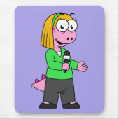 Illustratie van een journalist van Allosaurus News Muismat (Voorkant)