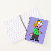 Illustratie van een journalist van Allosaurus News Notitieboek (Binnen)