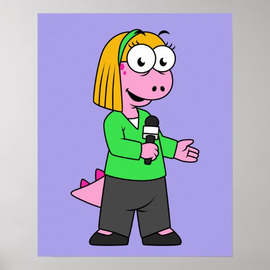 Illustratie van een journalist van Allosaurus News Poster (Voorkant)