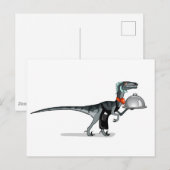 Illustratie van een kelner van het raptorvoedsel. briefkaart (Voorkant / Achterkant)