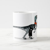 Illustratie van een kelner van het raptorvoedsel. grote koffiekop (Voorkant)