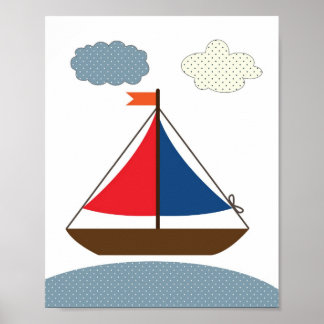 Illustratie van een kinderboot voor themakamers me poster