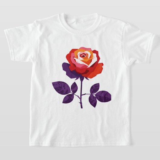 Illustratie van een kleurrijke roos t-shirt (Laagn)