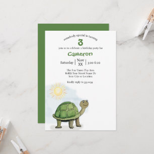 Illustratie van een knappe babyschildpad kaart