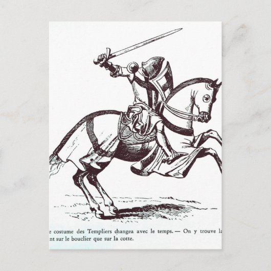 Illustratie van een Knight Templar Briefkaart (Voorkant)