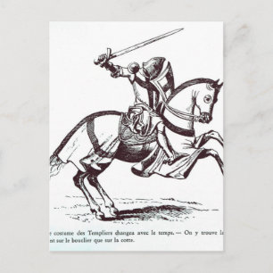Illustratie van een Knight Templar Briefkaart