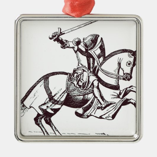 Illustratie van een Knight Templar Metalen Ornament (Voorkant)