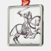 Illustratie van een Knight Templar Metalen Ornament (Links)