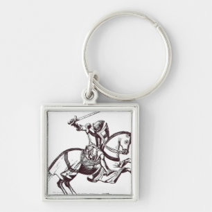 Illustratie van een Knight Templar Sleutelhanger