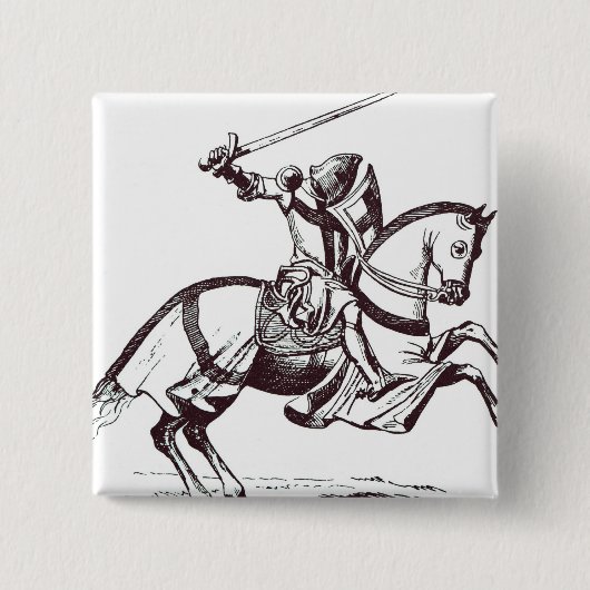 Illustratie van een Knight Templar Vierkante Button 5,1 Cm (Voorkant)