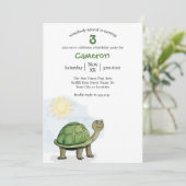 Illustratie van een knuffel baby schildpad kaart (Staand voorkant)