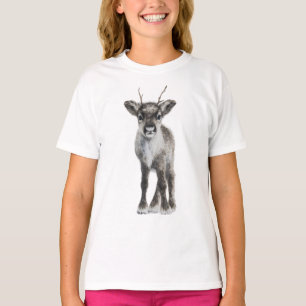 Illustratie van een knuffelachtig rendierkalf voor t-shirt