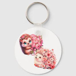 Illustratie van een knuffelachtig romantisch bloem sleutelhanger