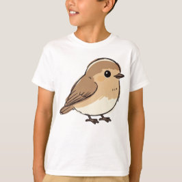 Illustratie van een knuffelachtige dikke vogel - m t-shirt